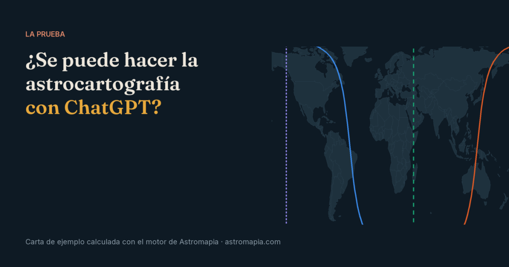 ¿Se puede hacer la astrocartografía con ChatGPT? Mapa con las líneas de Júpiter de una carta de ejemplo