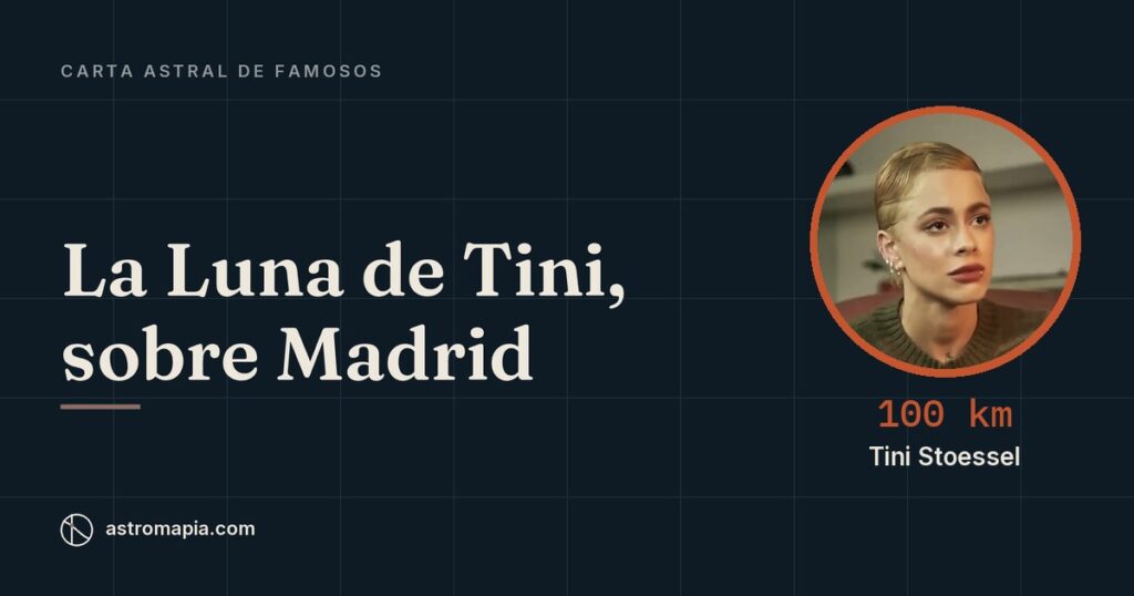 Portada del artículo «Carta astral de Tini Stoessel: la Luna en lo alto de Madrid»