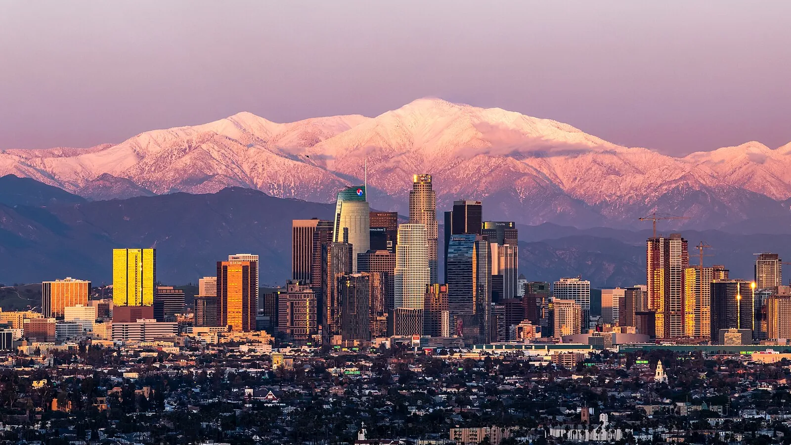 Vista de Los Ángeles, la ciudad de la línea de Sol en el Medio Cielo en la carta astral de Dakota Johnson