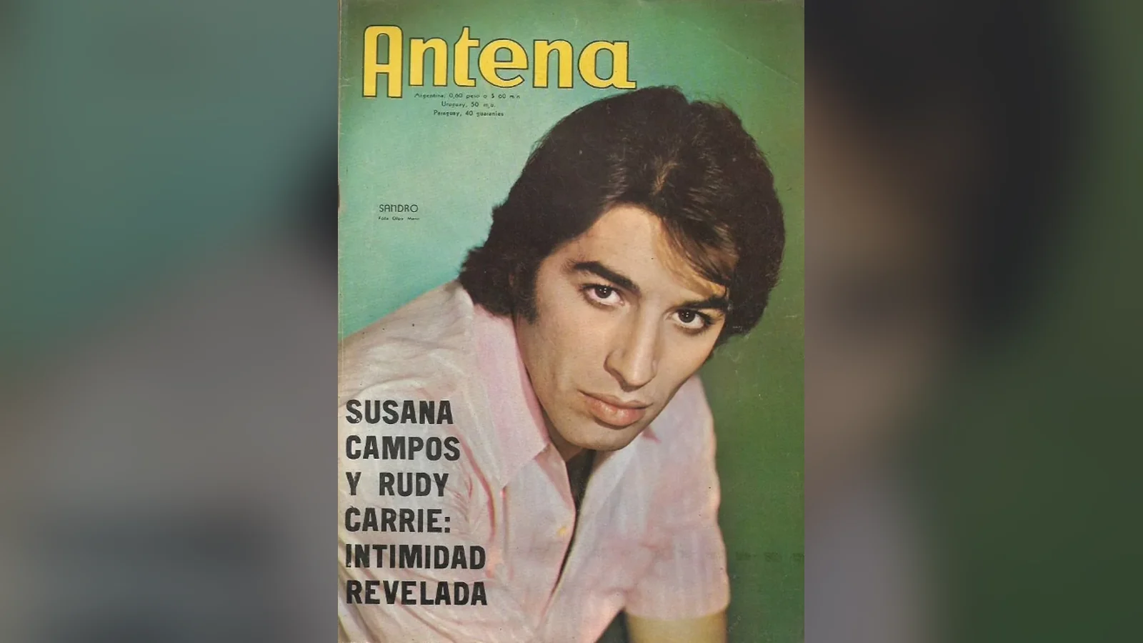 Sandro joven en la portada de la revista Antena de 1970, para su carta astral y su astrocartografía